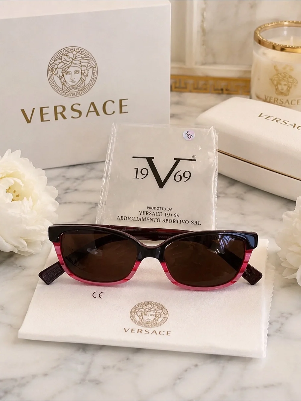 Versace 19V69 Black & Magenta Sunglasses